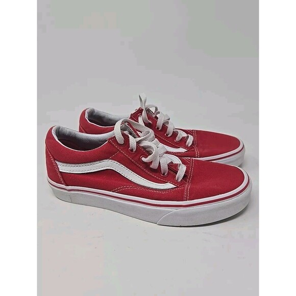 VANS Old School Red White Shoes - Size 5.5 Men (7 Women) - Picture 2 of 6